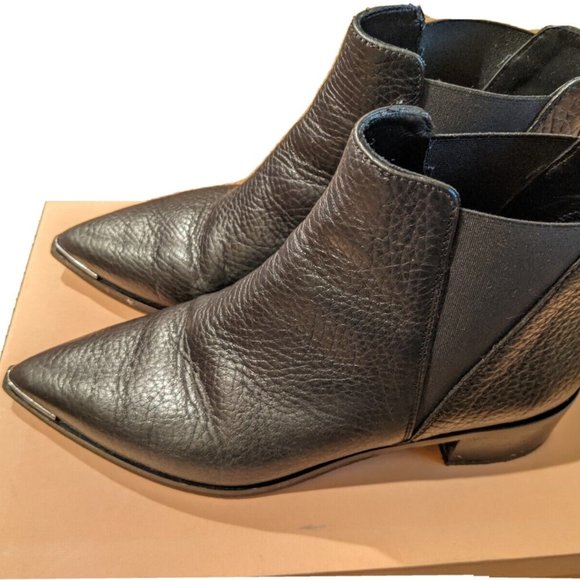 ACNE Jensen black leather ankle boot sz 37 - Picture 1 of 7